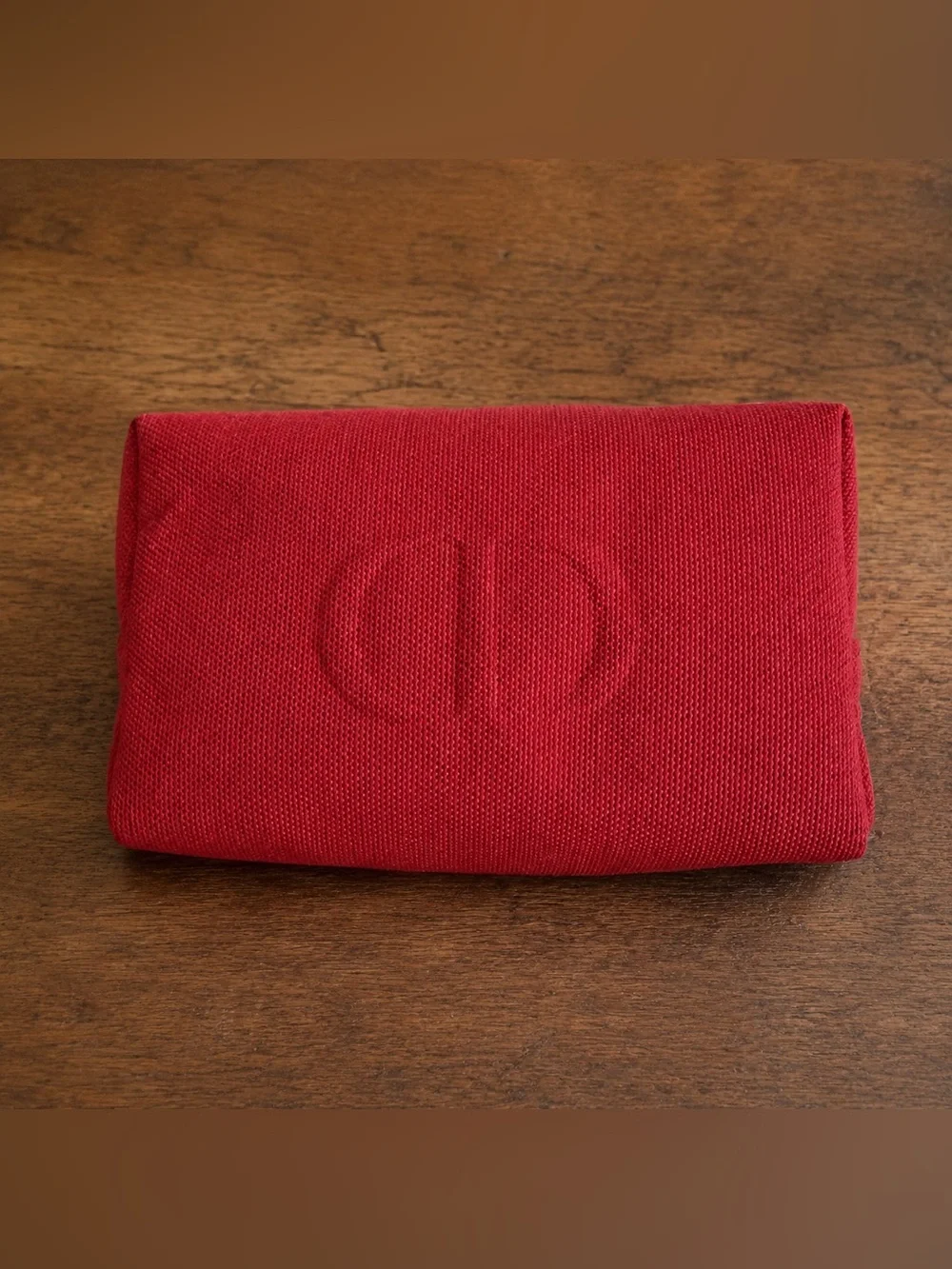 Authentic Dior Beauty Red Logo Cosmetic Pouch